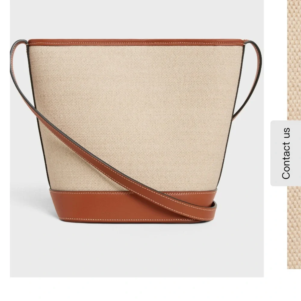 Celine SMALL BUCKET CUIR TRIOMPHE in TEXTILE AND CALFSKIN - Picture 3 of 6